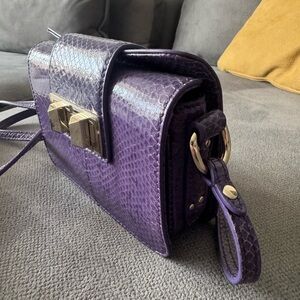 Rebecca Minkoff Purple Quilted Crossbody Bag with Gold Accents
